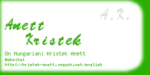 anett kristek business card